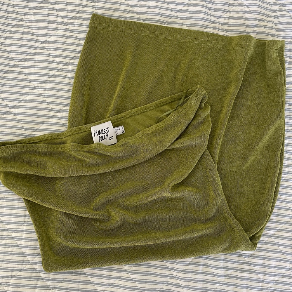 Princess Polly Olive Green Strapless Dress